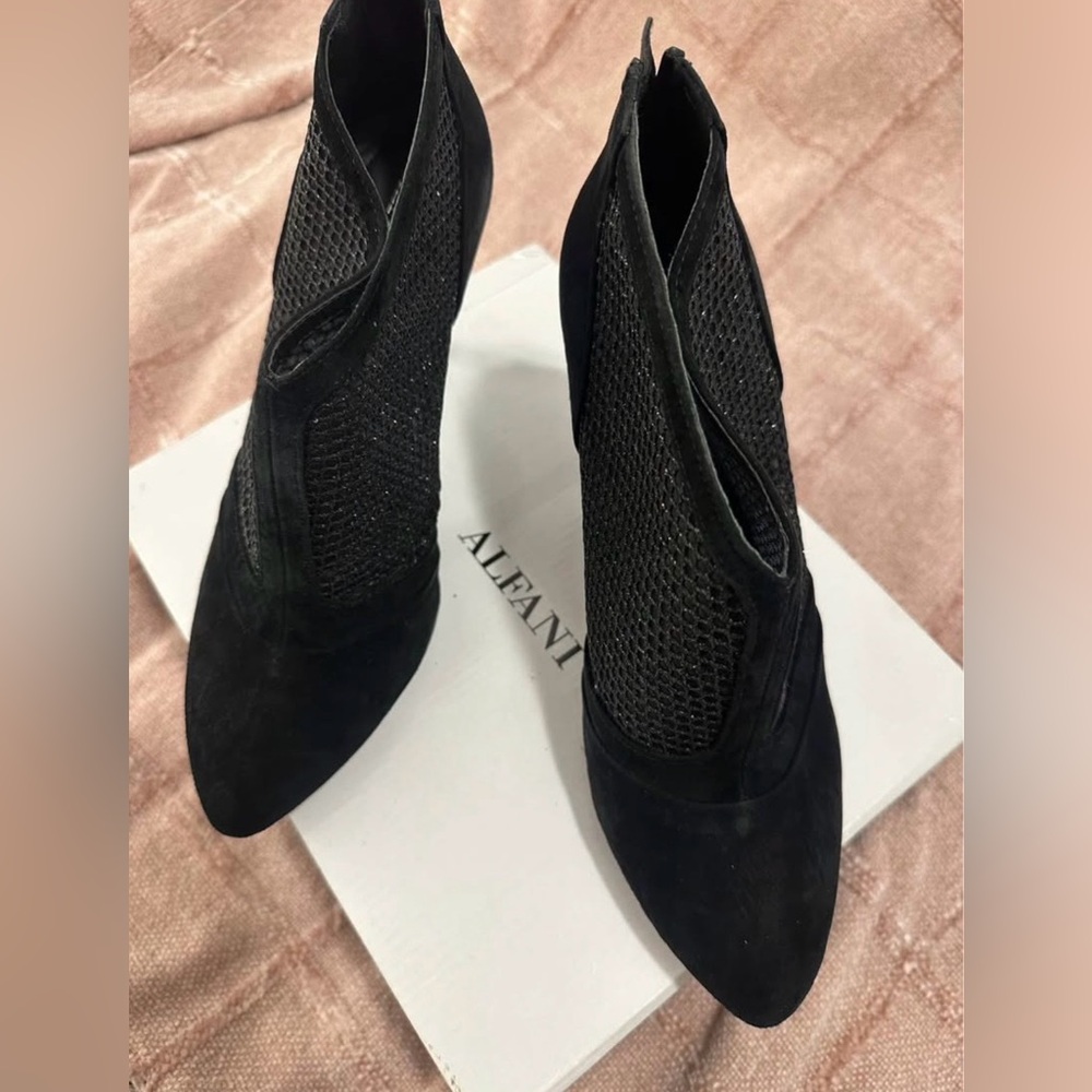 Alfani Black Textured Heeled Boots